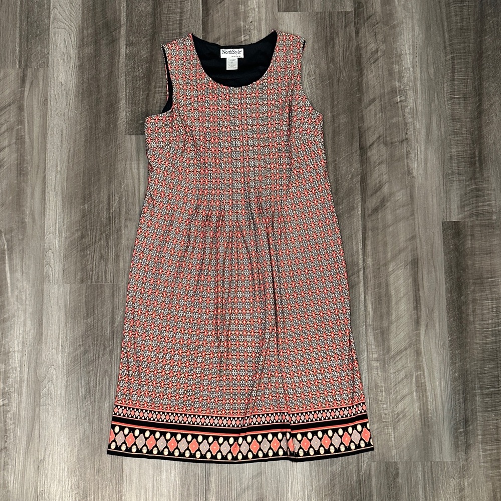NorthStyle Pleated Geometric Midi Sun Dress - 8